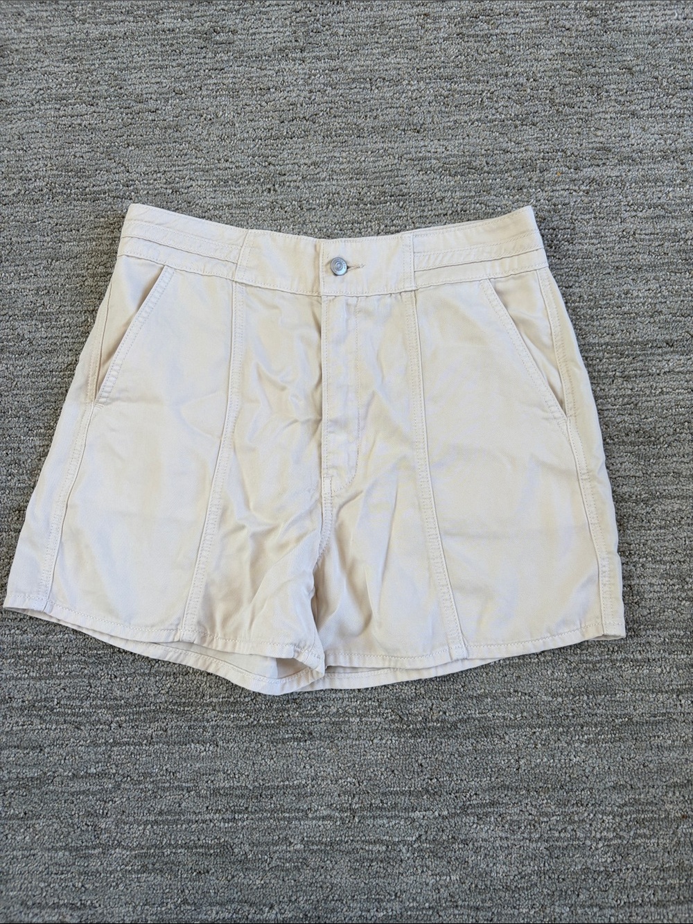 Hudson Cream High-Rise Shorts